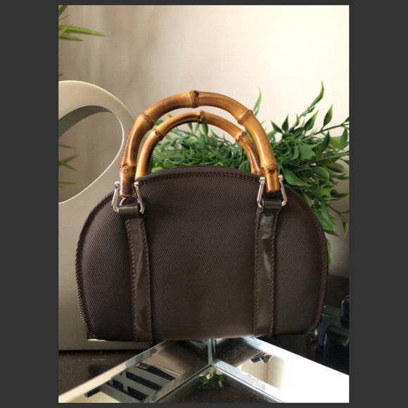 ✨Vintage Rare & Hard to Find GUCCI Bamboo Wallet On Chain Crossbody Mini Bag - Picture 4 of 16